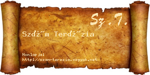 Szám Terézia névjegykártya